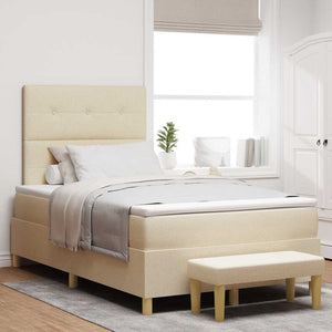 Boxspringbett Creme 190x120 cm mit Kopfteil
