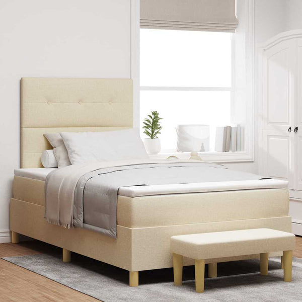 Boxspringbett Creme 190x120 cm mit Kopfteil