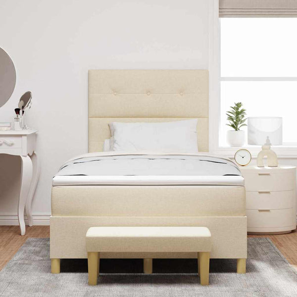 Boxspringbett Creme 190x120 cm mit Kopfteil