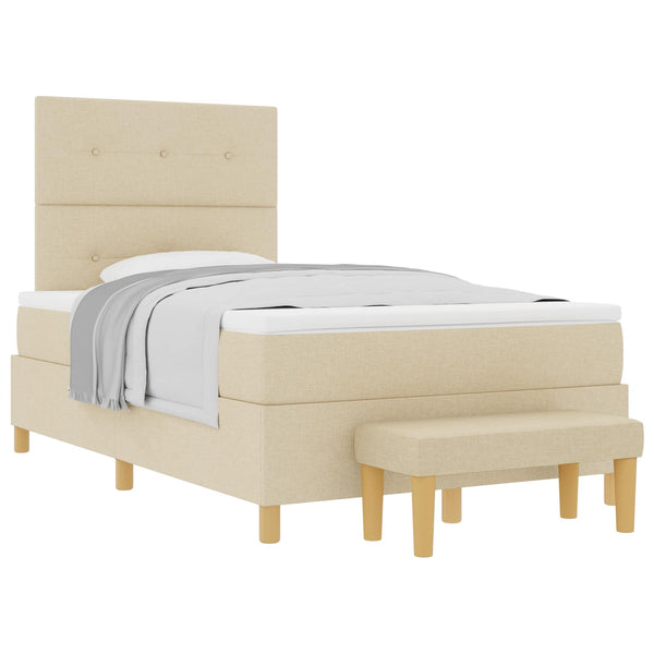 Boxspringbett Creme 190x120 cm mit Kopfteil