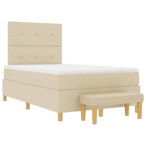 Boxspringbett Creme 190x120 cm mit Kopfteil