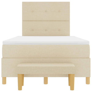 Boxspringbett Creme 190x120 cm mit Kopfteil