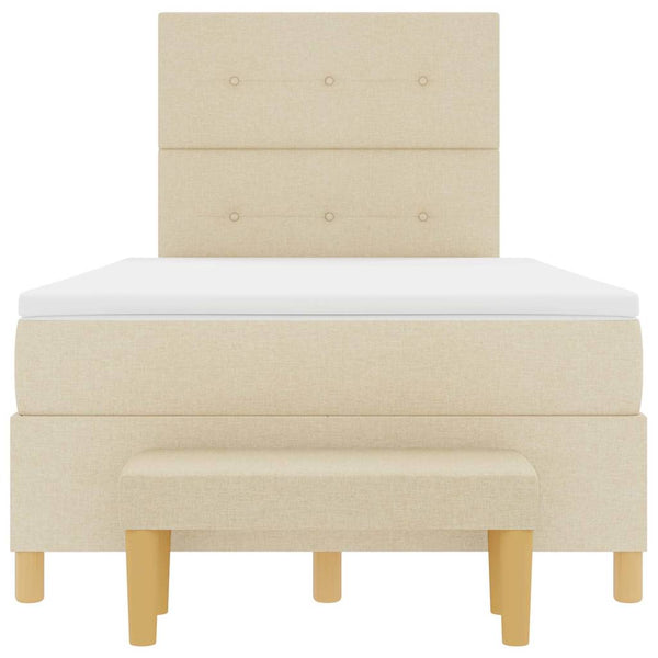 Boxspringbett Creme 190x120 cm mit Kopfteil