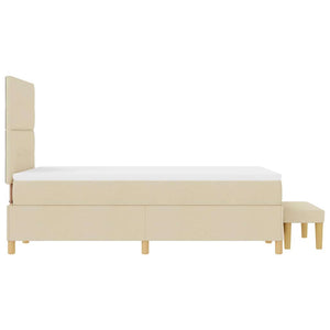Boxspringbett Creme 190x120 cm mit Kopfteil