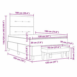 Boxspringbett Blau 190x120 cm