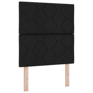 Boxspringbett mit Kissen, Kopfteil Schwarz 200x80cm