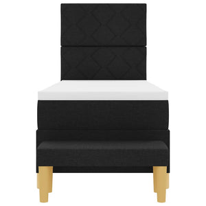 Boxspringbett mit Kissen, Kopfteil Schwarz 200x80cm