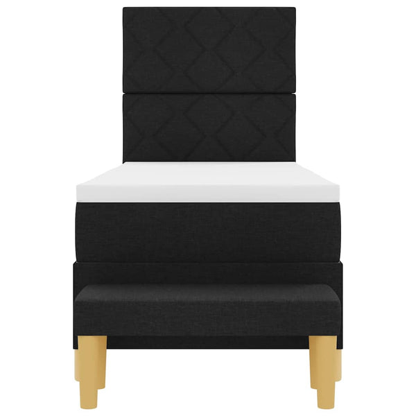 Boxspringbett mit Kissen, Kopfteil Schwarz 200x80cm