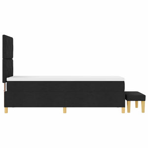 Boxspringbett mit Kissen, Kopfteil Schwarz 200x80cm