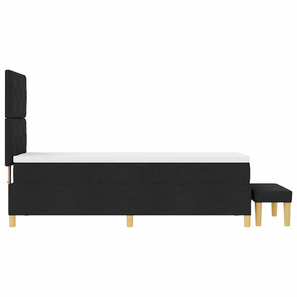 Boxspringbett mit Kissen, Kopfteil Schwarz 200x80cm