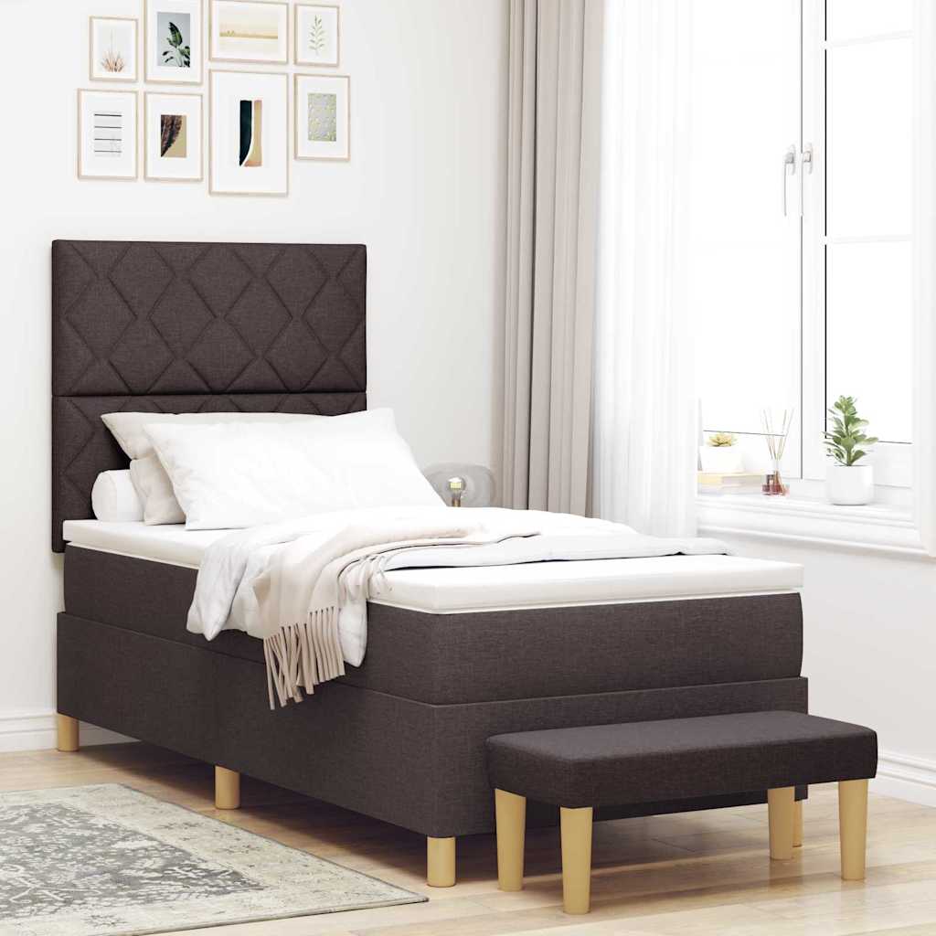 Boxspringbett Dunkelbraun mit Kissen 200x100 cm