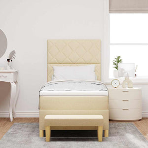 Boxspringbett Creme mit Kissen 200x100 cm