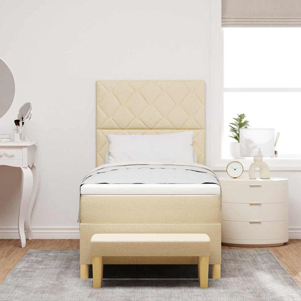 Boxspringbett Creme mit Kissen 200x100 cm