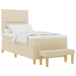 Boxspringbett Creme mit Kissen 200x100 cm