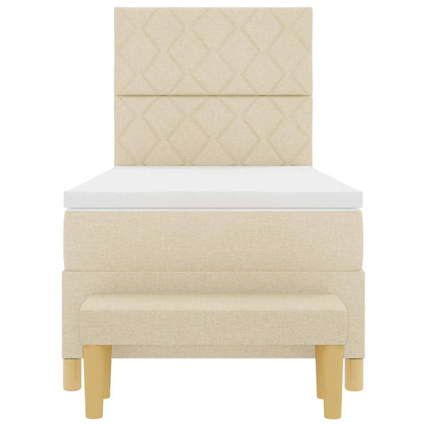 Boxspringbett Creme mit Kissen 200x100 cm