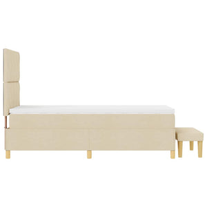 Boxspringbett Creme mit Kissen 200x100 cm