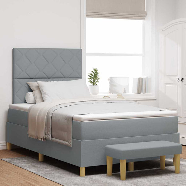 vidaXL Lit coffre avec oreillers gris clair 190 x 120 cm Tissu