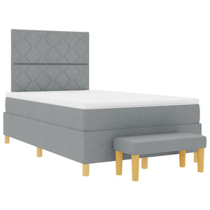 vidaXL Lit coffre avec oreillers gris clair 190 x 120 cm Tissu