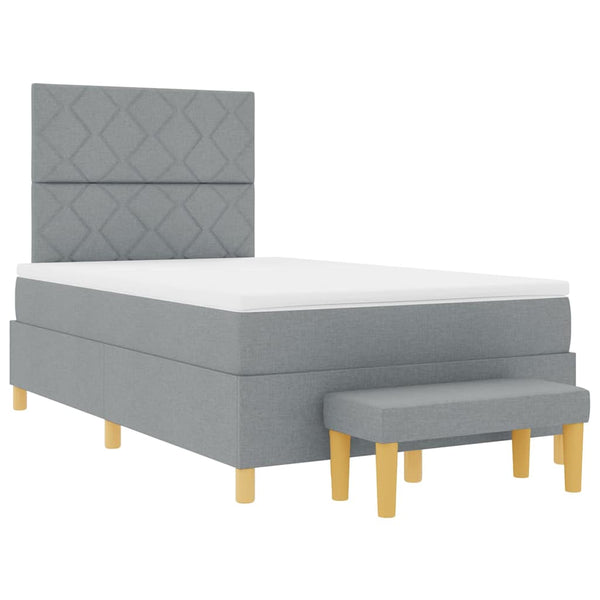 vidaXL Lit coffre avec oreillers gris clair 190 x 120 cm Tissu