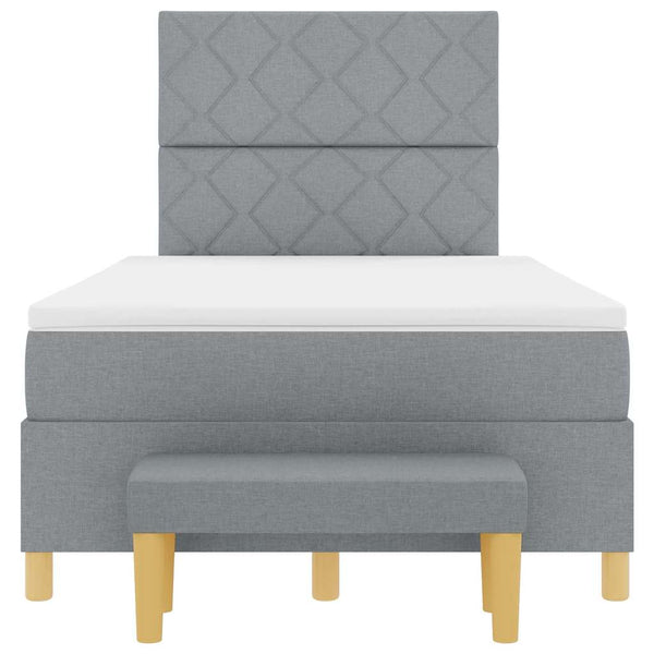 vidaXL Lit coffre avec oreillers gris clair 190 x 120 cm Tissu