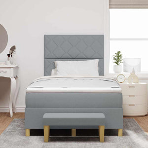 Boxspringbett Hellgrau 200x120 cm mit Kissen