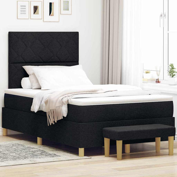 vidaXL Lit tapissier avec oreillers Noir 200 x 120 cm Tissu