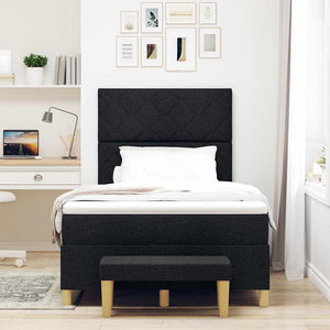 vidaXL Lit tapissier avec oreillers Noir 200 x 120 cm Tissu
