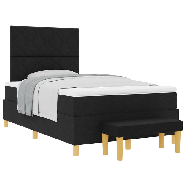 vidaXL Lit tapissier avec oreillers Noir 200 x 120 cm Tissu