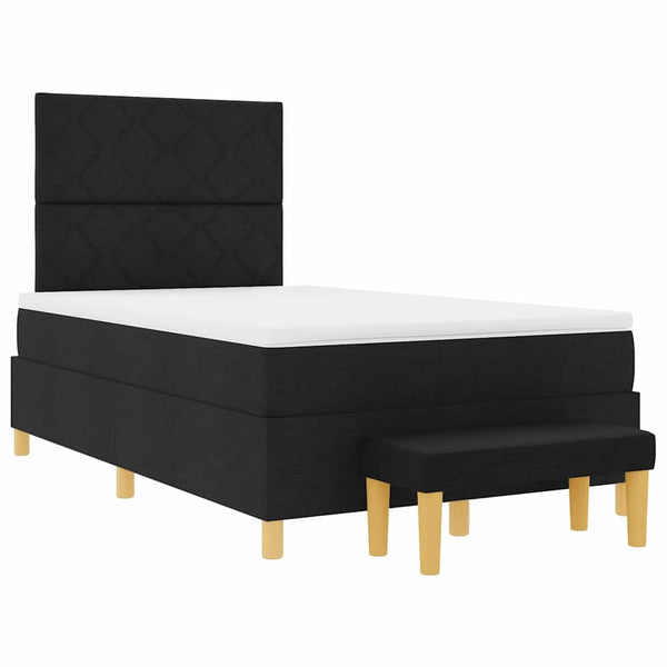 vidaXL Lit tapissier avec oreillers Noir 200 x 120 cm Tissu
