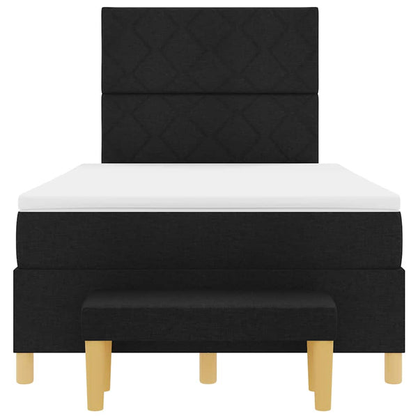 vidaXL Lit tapissier avec oreillers Noir 200 x 120 cm Tissu