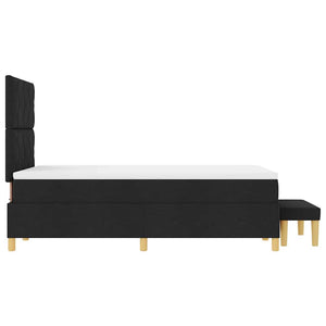 vidaXL Lit tapissier avec oreillers Noir 200 x 120 cm Tissu