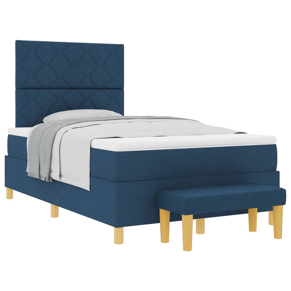 Boxspringbett Blau 200x120 cm mit Kissen