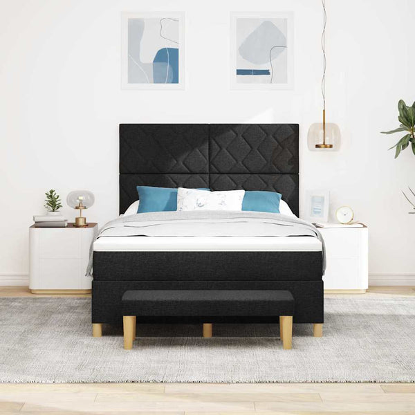 Boxspringbett mit Kissen Schwarz 200x160 cm