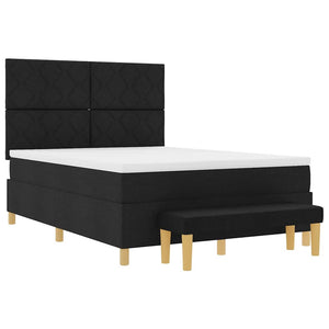 Boxspringbett mit Kissen Schwarz 200x160 cm