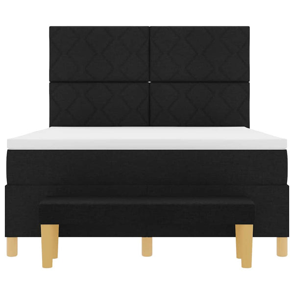 Boxspringbett mit Kissen Schwarz 200x160 cm