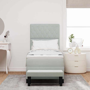 Boxspringbett Hellgrau 200x80 cm mit Kissen