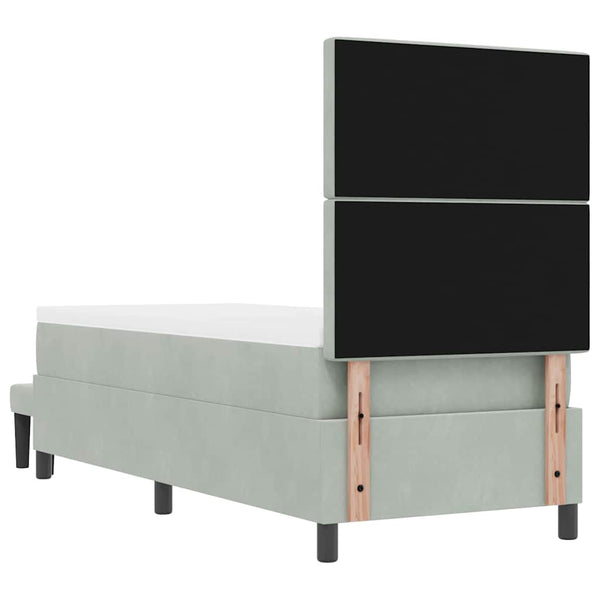 Boxspringbett Hellgrau 200x80 cm mit Kissen