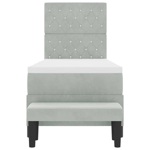Boxspringbett Hellgrau 200x80 cm mit Kissen