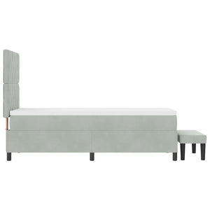 Boxspringbett Hellgrau 200x80 cm mit Kissen