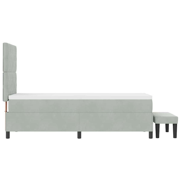 Boxspringbett Hellgrau 200x80 cm mit Kissen