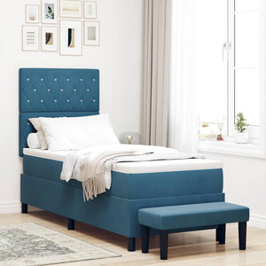 Boxspringbett Dunkelblau 200x80 cm Samt
