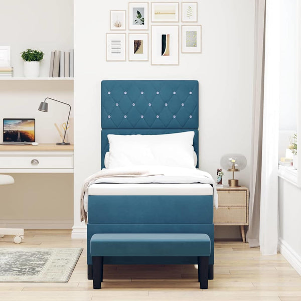 Boxspringbett Dunkelblau 200x80 cm Samt