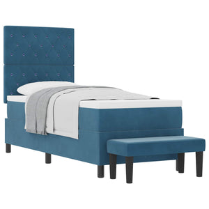 Boxspringbett Dunkelblau 200x80 cm Samt