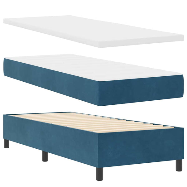 Boxspringbett Dunkelblau 200x80 cm Samt