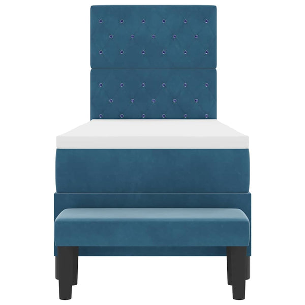Boxspringbett Dunkelblau 200x80 cm Samt
