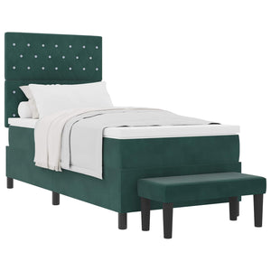 Boxspringbett Dunkelgrün Samt 200x100 cm mit Kissen