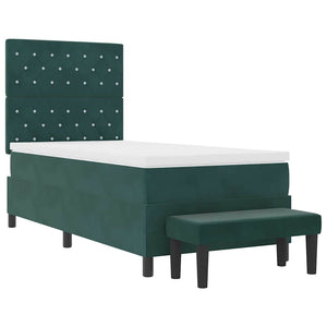 Boxspringbett Dunkelgrün Samt 200x100 cm mit Kissen