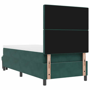 Boxspringbett Dunkelgrün Samt 200x100 cm mit Kissen