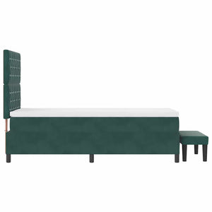 Boxspringbett Dunkelgrün Samt 200x100 cm mit Kissen