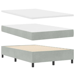 Boxspringbett Hellgrau Samt 190x120 cm